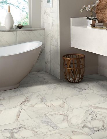 Bathroom Porcelain Marble Tile - Fairbanks CarpetsPlus in Fairbanks, AK