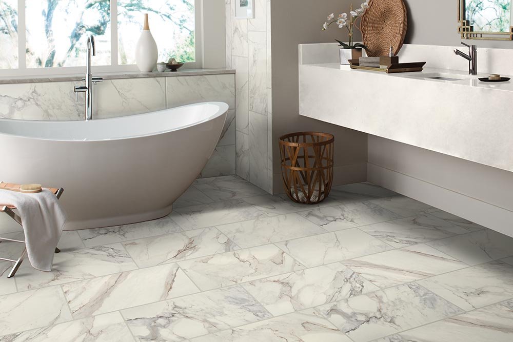 Bathroom Porcelain Marble Tile - Fairbanks CarpetsPlus in Fairbanks, AK